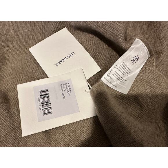 Lisa Yang Paris Scarf 100% Cashmere Mole Shawl Marled Dark Taupe Brown 75x205cm - Picture 10 of 11